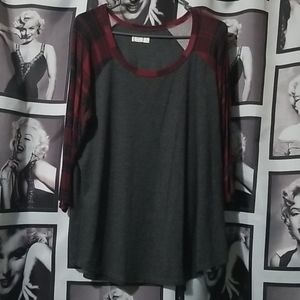 Maurices 3/4 Plaid shirt